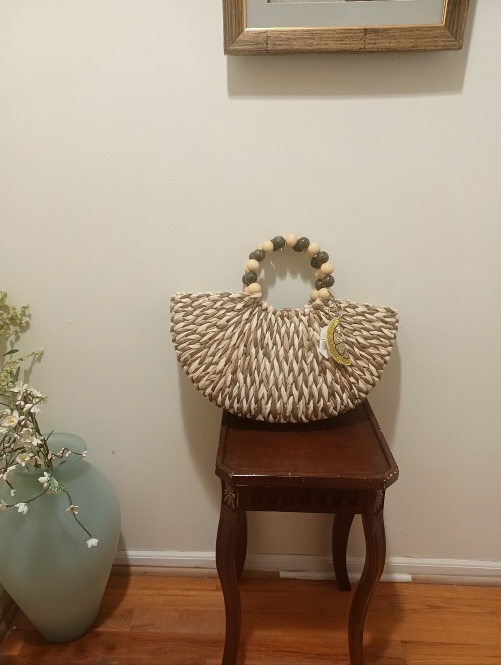 INC Beach/Summer Chic Woven Tote with Lemon Charm - Picture 8 of 11